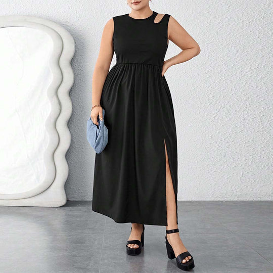 Damen Maxikleid mit seitlichem Schlitz und elegantem Design EB