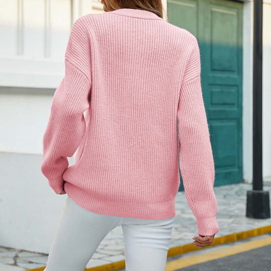EB | Einfarbiger Strickpullover Mit Feinem Strick
