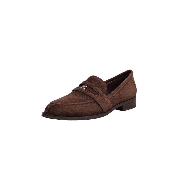 Damen Loafer aus hochwertigem Wildleder mit elegantem Schnallen-Detail EB