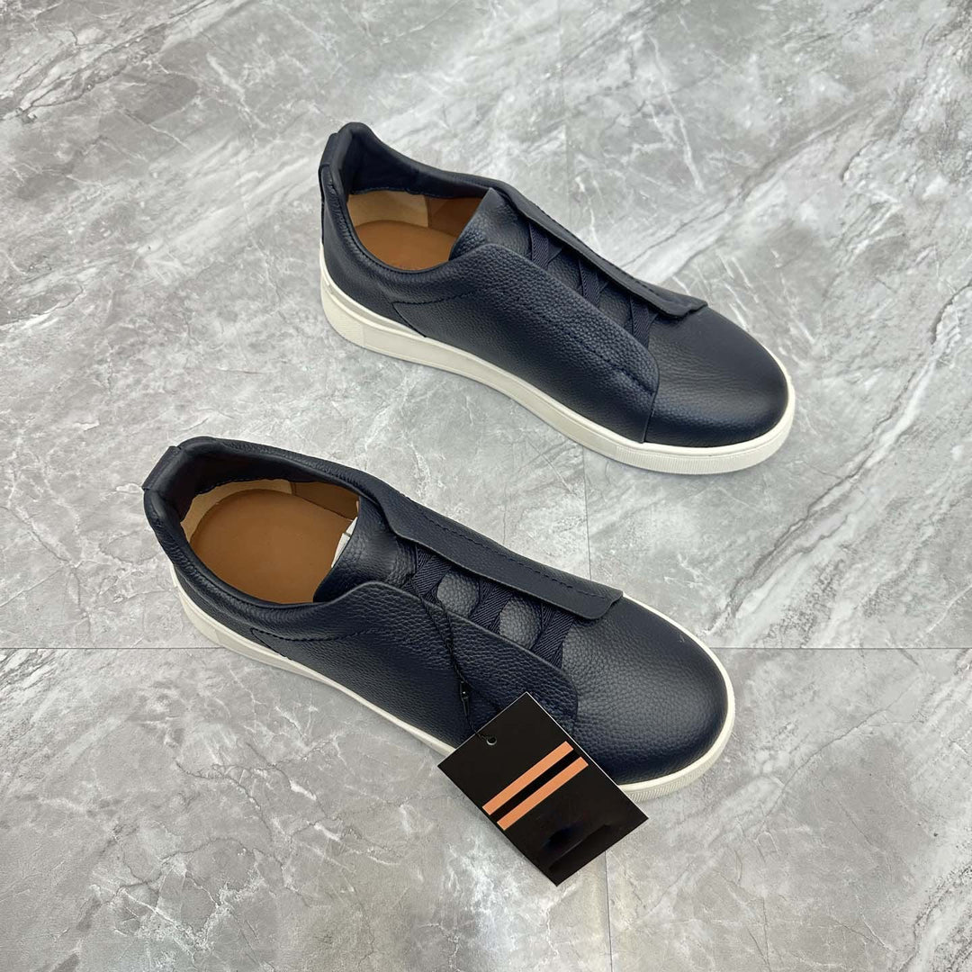 Damen Slip-On Sneakers mit eleganter Lederstruktur und rutschfester Sohle EB