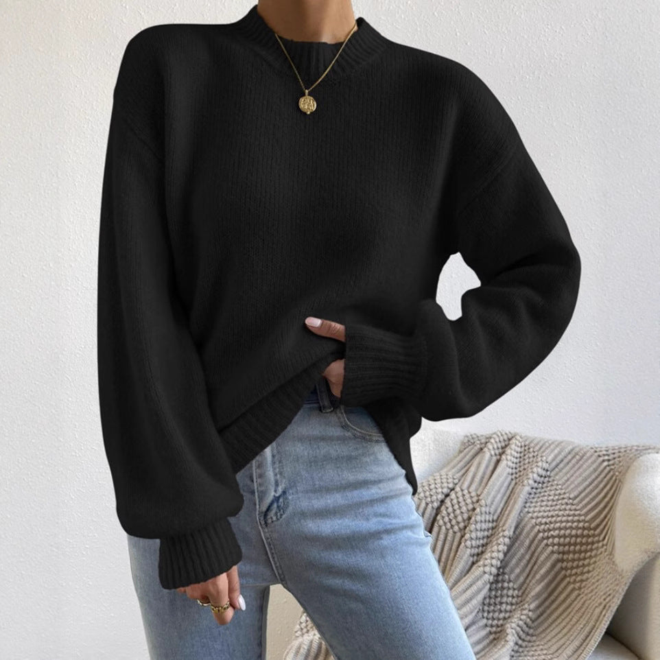 Damen Oversize Feinstrickpullover mit angedeutetem Mohair‑Effekt und verlängerten Rippbündchen EB