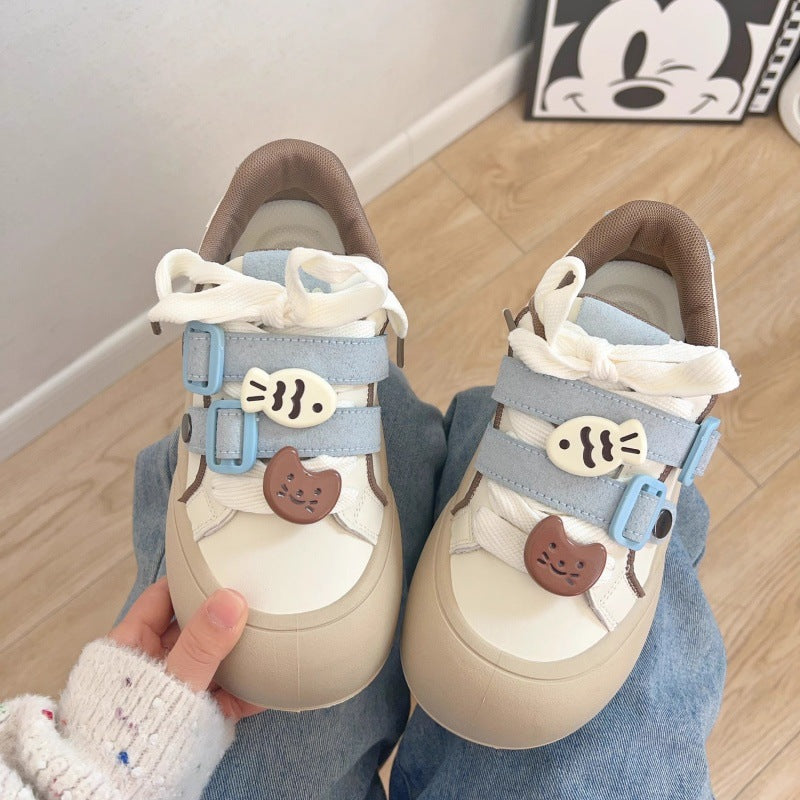 Damen modische Freizeit-Sneaker mit bunten Tierapplikationen EB