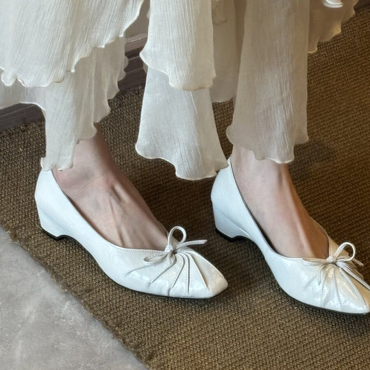 Damen elegante Ballerinas mit raffiniertem Faltendesign und bequemer Innensohle EB