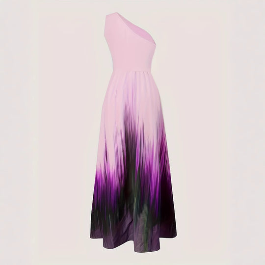 Damen Maxikleid mit asymmetrischem Schnitt und farbenfrohem Ombre-Design EB