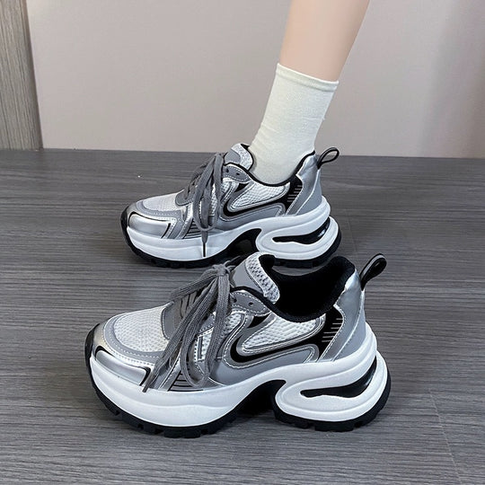 Damen Sportliche Chunky Sneakers mit atmungsaktiver Mesh-Oberfläche und ergonomischer Dämpfung EB