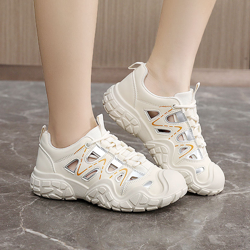 Damen Sportliche Freizeitschuhe mit atmungsaktiver Mesh-Oberfläche und dämpfender Sohle EB