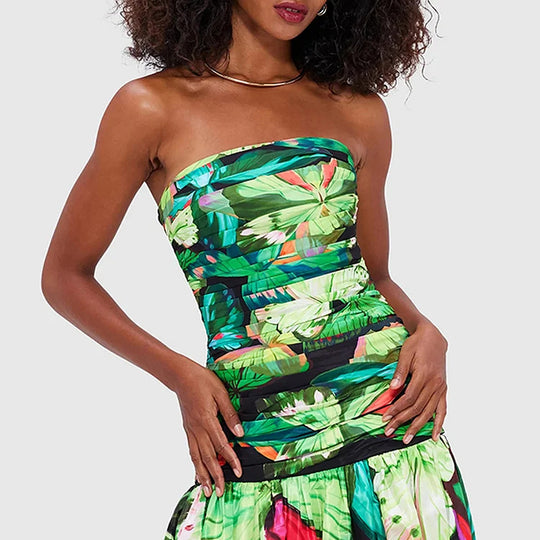 Damen Floral Druck Einteiler-Badeanzug EB
