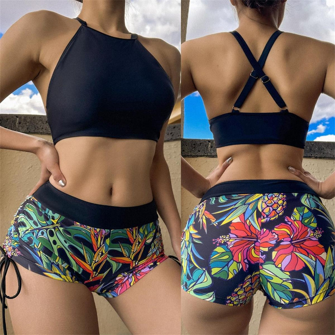 Damen Sportliches Bikiniset mit buntem Muster EB