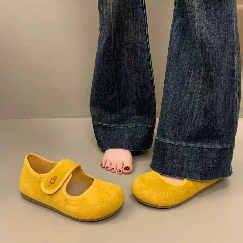 Damen Bequeme Mokassins mit verstellbarem Riemen und weichem Innenfutter EB