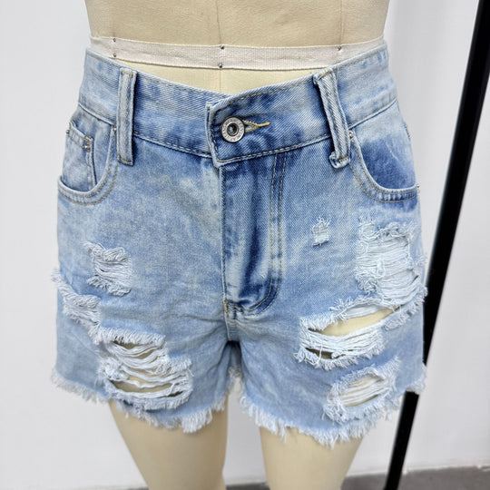 Damen Destroyed Denim-Shorts im lässigen Stil EB