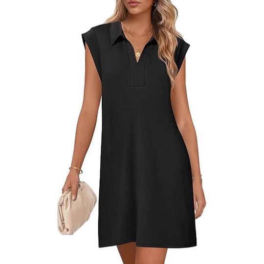 Damen Polo-Kleid mit Taschen und modernem Schnitt EB