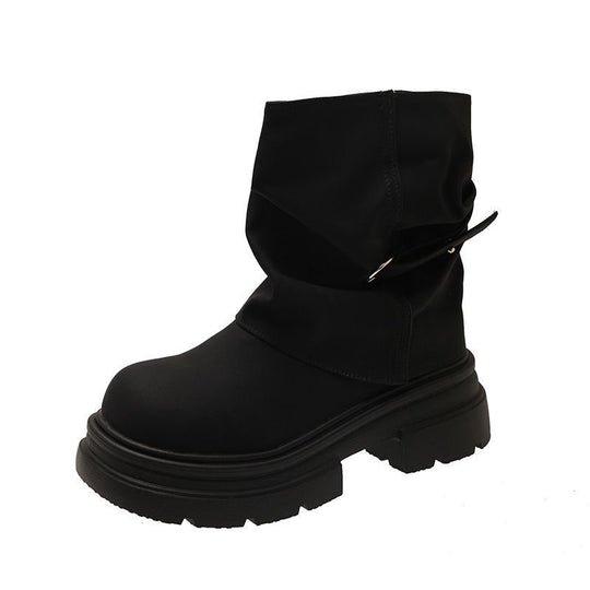 Damen Modische Stiefel mit hohem Schaft und flexibler Sohle EB