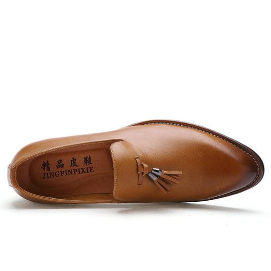 Damen Luxus Loafers aus echtem Leder mit modischen Fransen EB