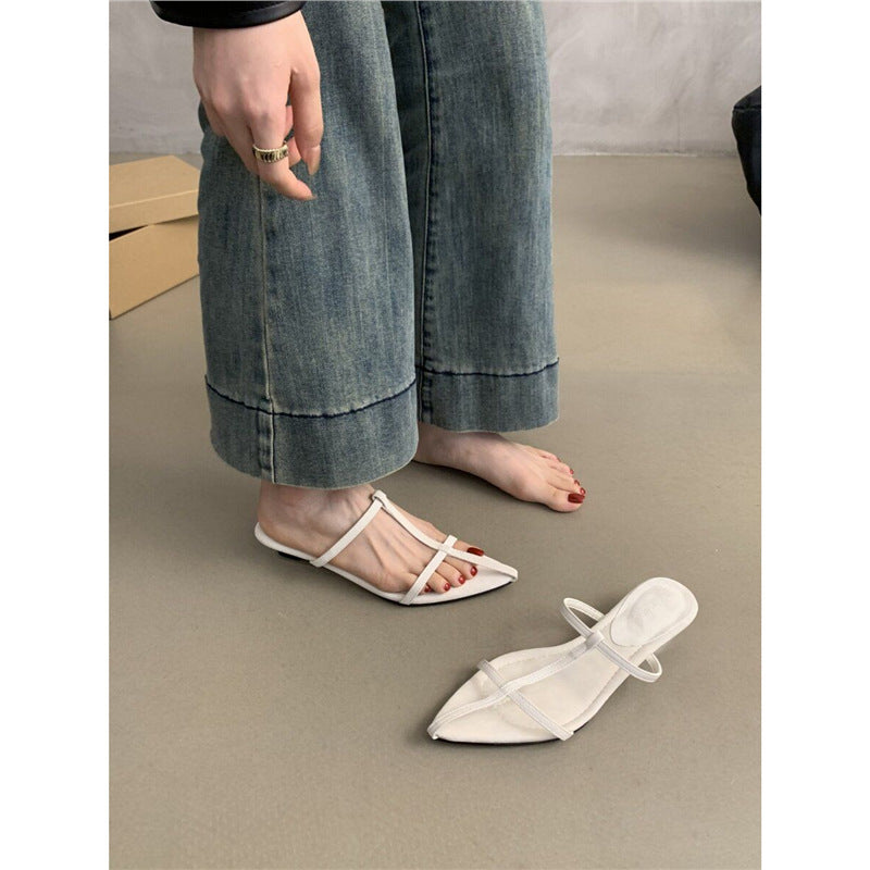 Damen elegante Slingback-Flats mit spitzem Design EB