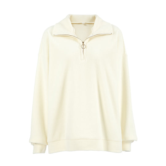 Damen Wärmender Fleece-Pullover mit hohem Kragen undziehbarem Reißverschluss EB
