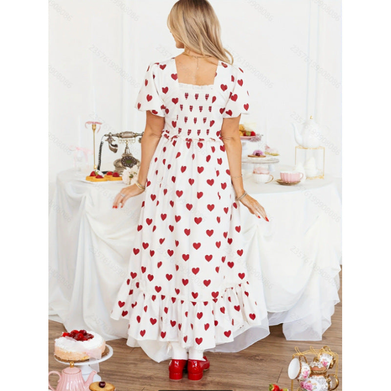 Damen Maxikleid mit Herzen EB