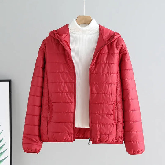 Damen leichte gesteppte Kapuzenjacke mit Thermoisolierung EB