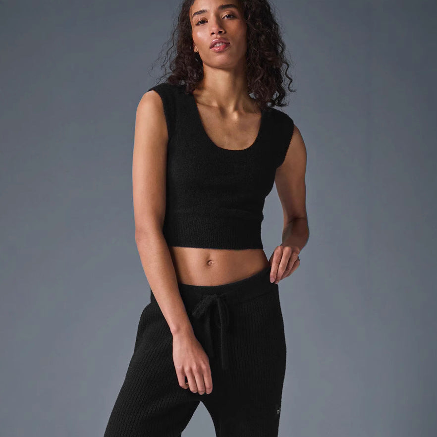 Damen ärmelloses Stricktop mit stylishen Details EB