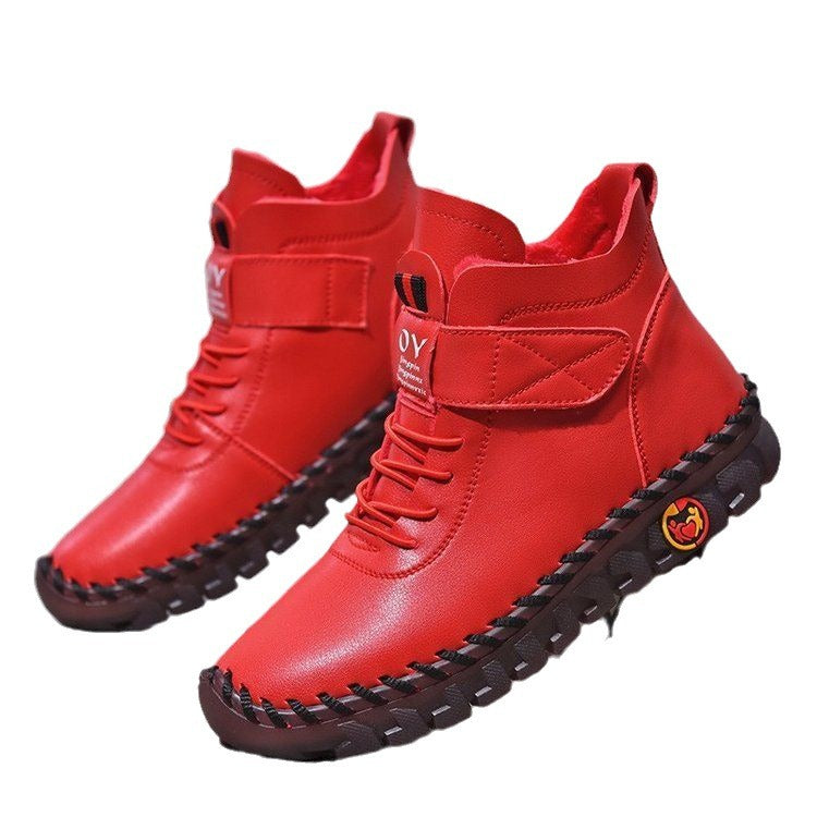 Damen modische und bequeme Winter-Sneaker mit flexiblem Klettverschluss EB