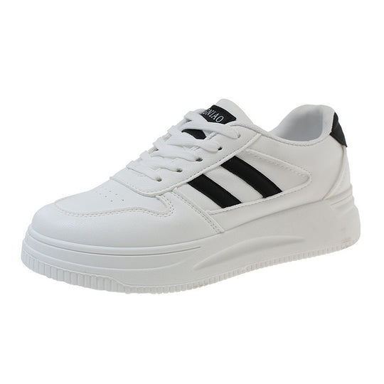 Damen Plattform Sneakers mit langlebiger Lederoberfläche und atmungsaktiver Dämpfung EB