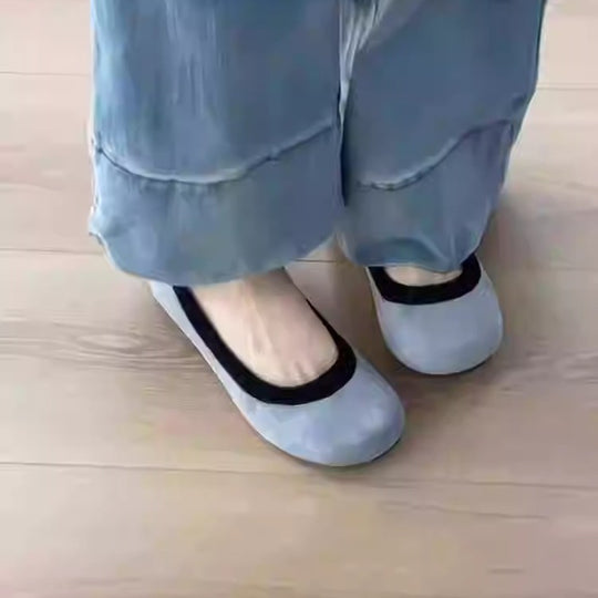 Damen Ballerinas mit modischem Leopardenmuster und bequemer Sohle EB