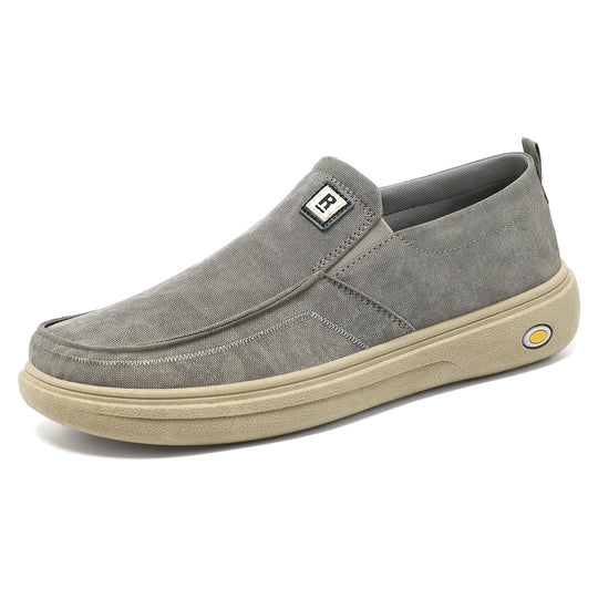 Herren nan lässiger Canvas-Slip-On Freizeitschuh mit Memory-Fußbett und stoßdämpfender Gummisohle EB