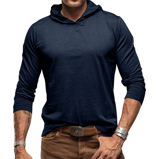 EB | Kapuzenpullover Slim Fit Langarm Leichter Baumwollstrick Minimalistischer Stil