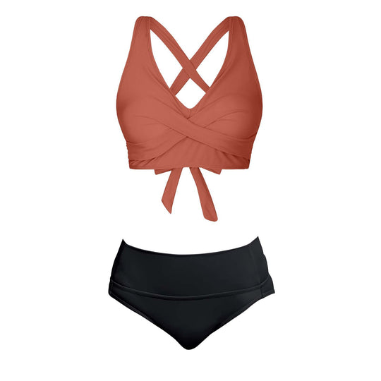 Damen Zweiteiliger Badeanzug mit floralem Design EB