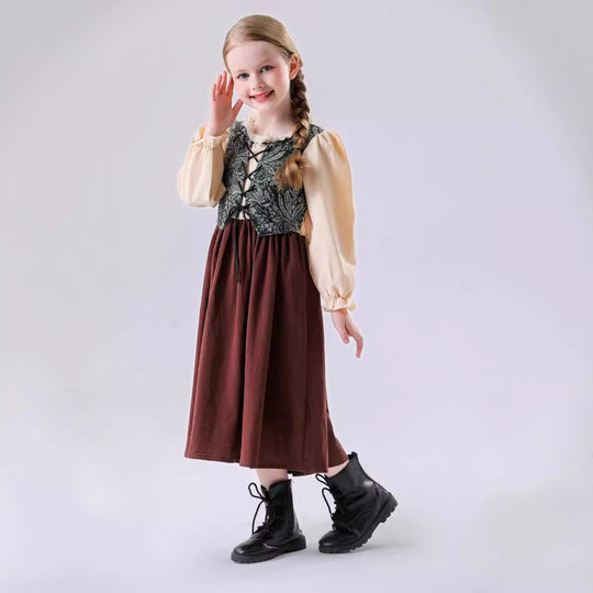Unisex nan Kinderweste im Vintage Brokatstil mit floralem Jacquardmuster EB