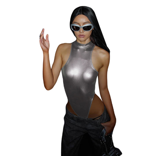 Damen Sportlicher Einteiler mit hohem Kragen EB