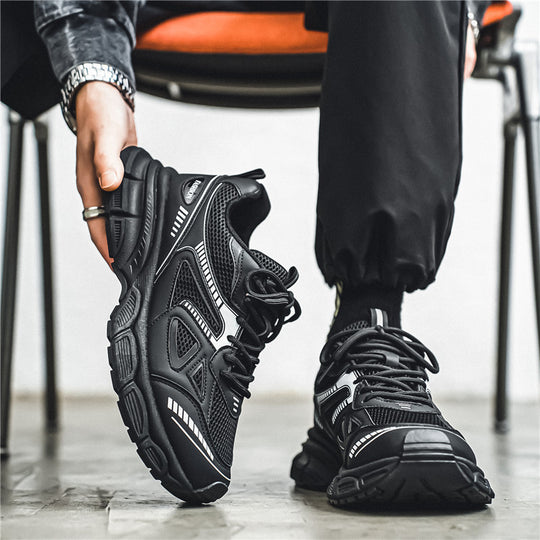 Herren modische Chunky-Trainingssneaker mit atmungsaktivem Mesh-Obermaterial und verstärkter dämpfender Plattformsohle EB