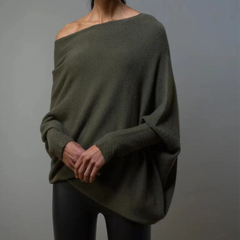 Damen lässiger Schal-Pullover EB