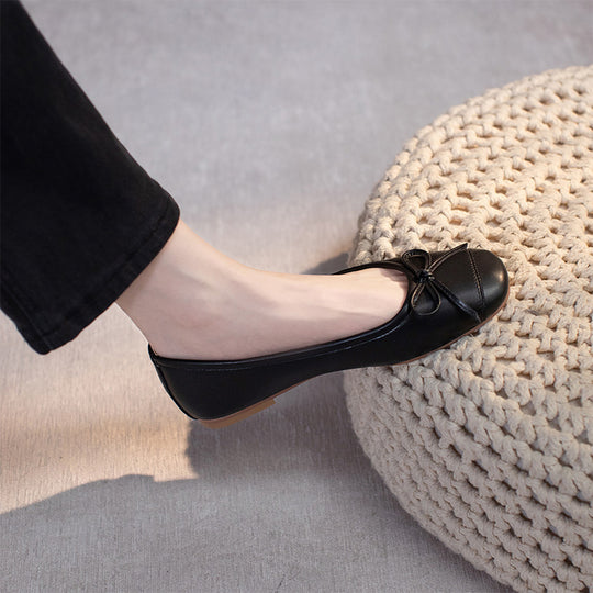 Damen Ballerinas mit dekorativem Schleifenakzent und rutschfester Sohle EB