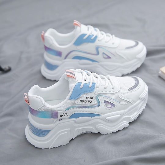 Damen Sportliche Sneakers mit voluminöser Sohle und reflektierenden Akzenten EB