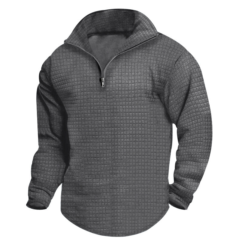 Herren bequeme Fleecejacke mit modernem Reißverschluss und strukturiertem Design EB