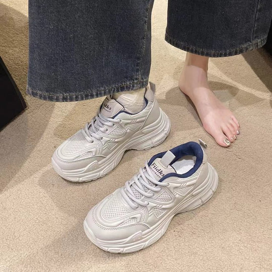 Damen sportliche Sneakers mit atmungsaktivem Mesh-Obermaterial und rutschfester Sohle EB