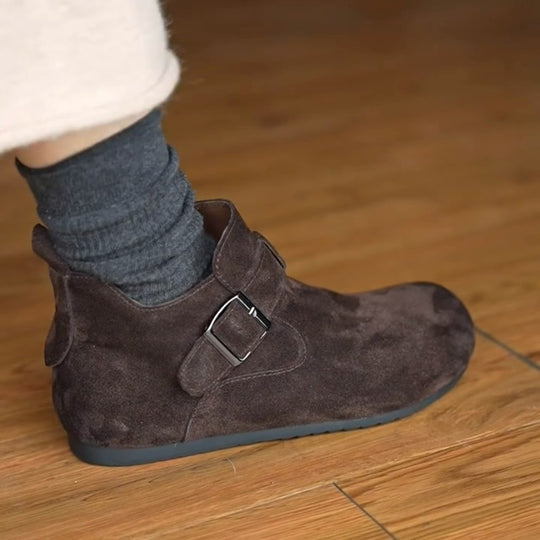 Damen Stylish Mokassins mit seitlichem Reißverschluss und bequemer Sohle EB