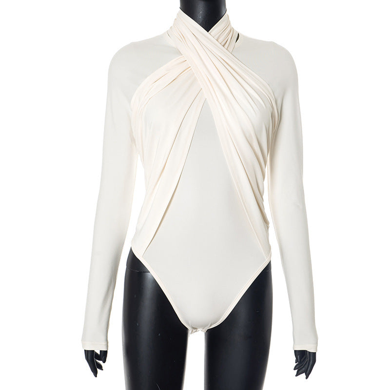 Damen Elegantes Wickel-Bodysuit EB