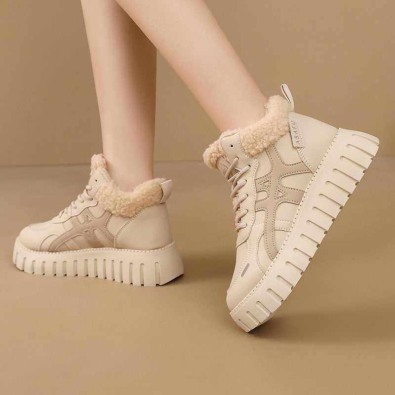 Damen High-Top Sneakers mit flauschigem Innenfutter EB