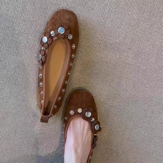 Damen Ballerinas mit floralem Applikationsdesign und glitzernden Akzenten EB