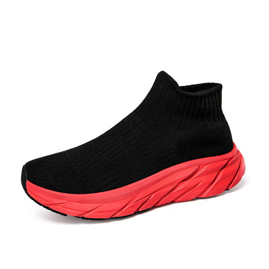 Damen Sportliche Knöchelsneaker mit elastischem Strickoberteil und rutschfester Sohle EB