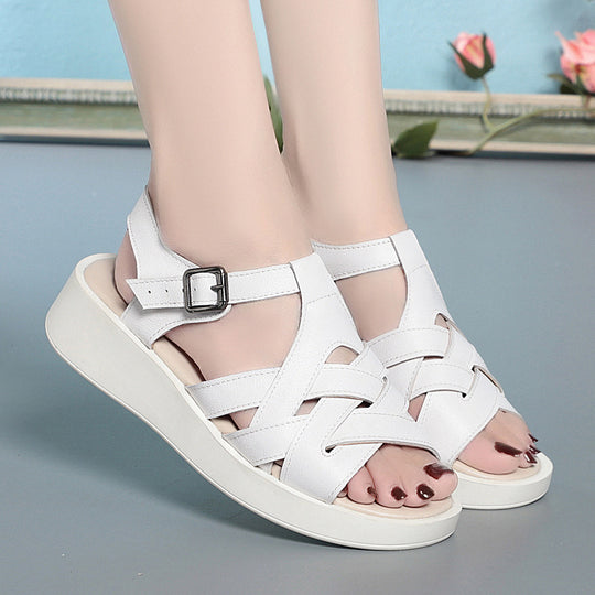 Damen Wedge-Sandaletten mit elastischem Riemendesign und komfortabler Sohle EB