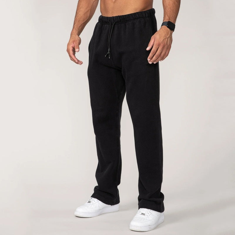 Herren nan Straight‑Leg Sweatpants aus French‑Terry mit elastischem Komfortbund und Kordelzug EB