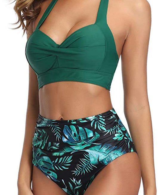 Damen Modischer Bikini mit hochgeschnittenem Höschen EB