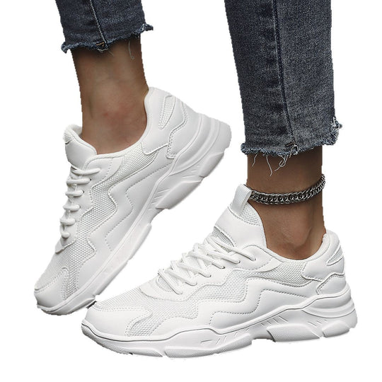 Unisex nan Plateau-Sneaker mit atmungsaktivem Mesh-Obermaterial, gepolsterter Fersenkappe und profilierter Gummilaufsohle EB