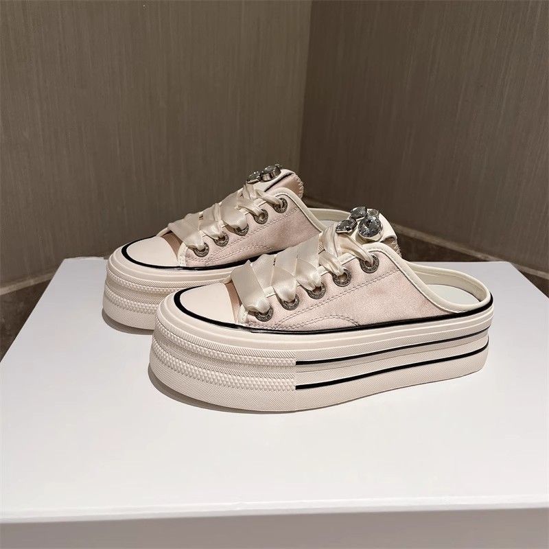 Damen modische Slip-On Sneakers mit glänzenden Details und komfortabler Sohle EB