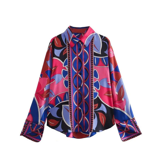 Damen Minirock mit modernem floralem Muster und elastischem Bund EB
