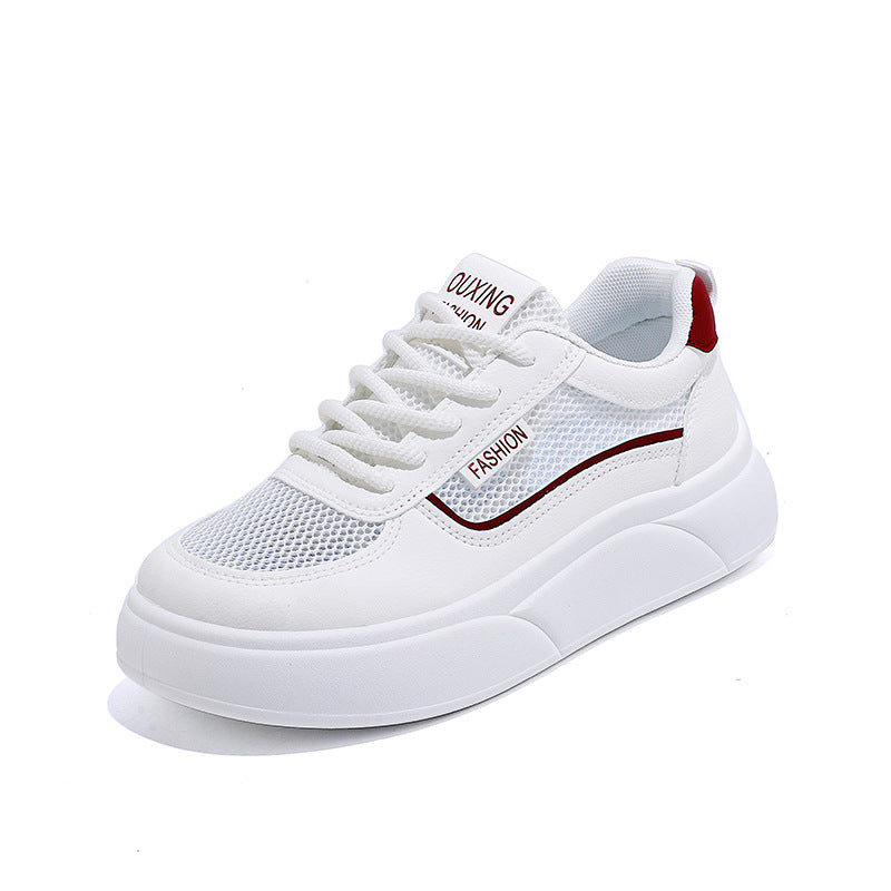 Damen modische Sneakers mit atmungsaktiven Mesh-Einsätzen und hoher Laufsohle EB