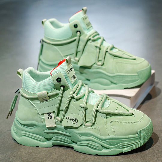 Damen Modische High-Top Sneakers mit robustem Design und atmungsaktiver Oberflächenstruktur EB