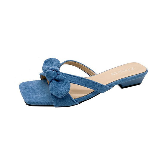 Damen elegante Mules mit modischem Schleifenakzent EB